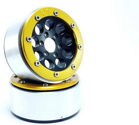 Metsafil 1:10 Crawler Felgen aus Aluminium Schwarz/Gold 1 Paar - Bild 1