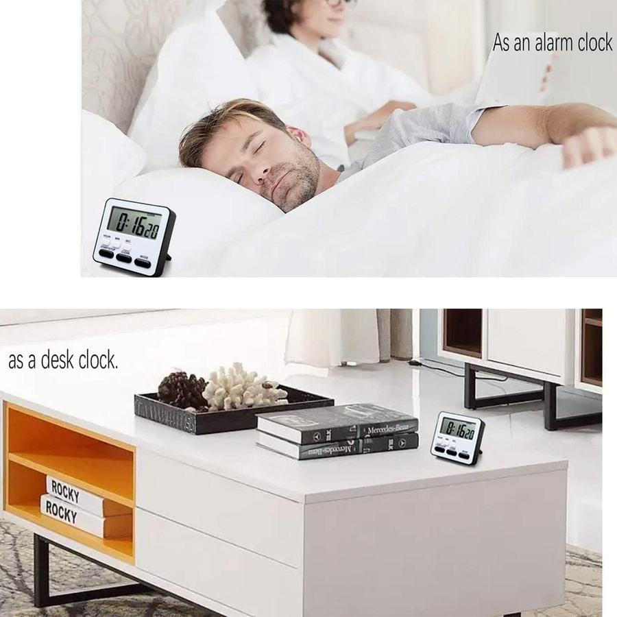 Happypilot Digitaler Küchentimer in Schwarz mit Count Down und Count Up Funktion als Wecker und Time Manager für Küche und Schlafzimmer - Bild 3