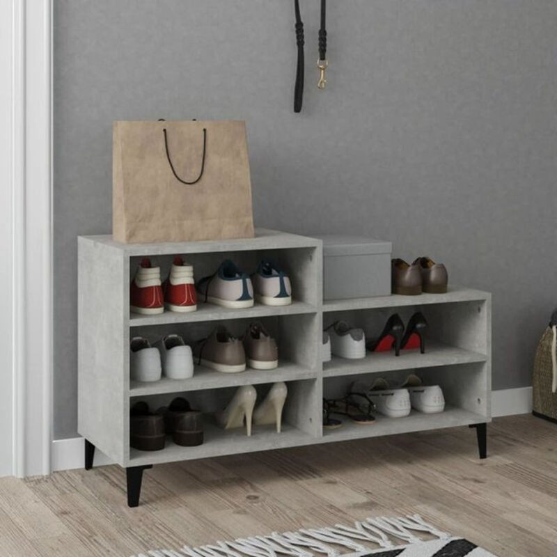 Vidaxl Schuhregal Modern in Grau aus Holzwerkstoff B/H/T: 102 x 60 x 36 cm - Bild 1