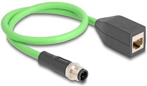 Delock Patchkabel RJ45 zu M12 SF/UTP Ethernet LAN Grün, Länge: 0,5 m - Bild 1