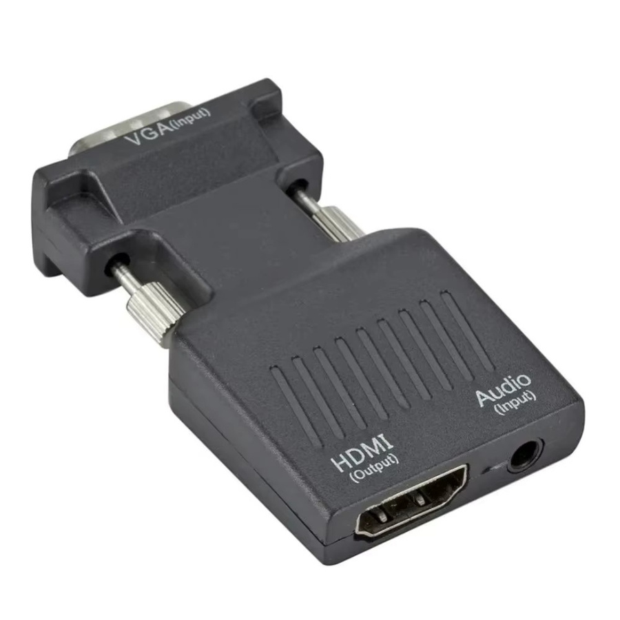 PzzPss VGA zu HDMI Konverter mit Audio und Video für 1080P, Adapterkabel für PC und Laptop zu HDTV oder Projektor, Schwarz - Bild 3