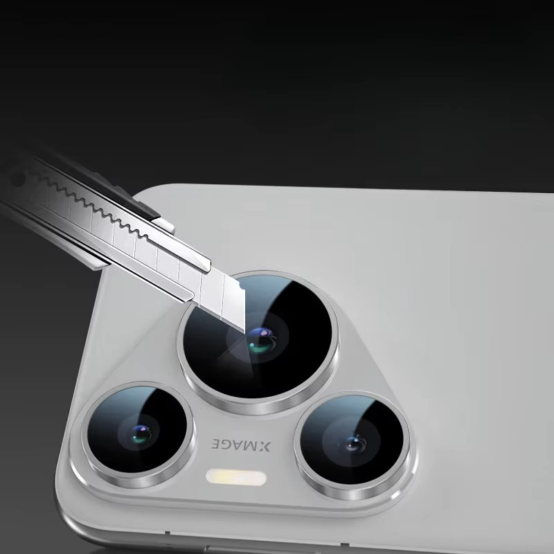 Kamera Objektiv Schutz für Huawei Pura 70 Pro Plus Ultra aus Aluminiumlegierung und gehärtetem Glas in Silber - Bild 3