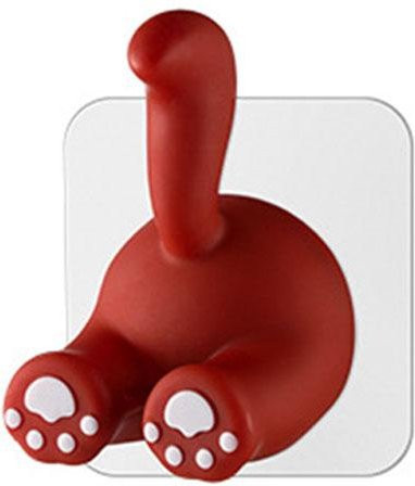 CosyHome Wandhaken mit Cartoon Tier Schwanz in Rot aus Kunststoff als Klebehaken für Badezimmer und Zuhause - Bild 1