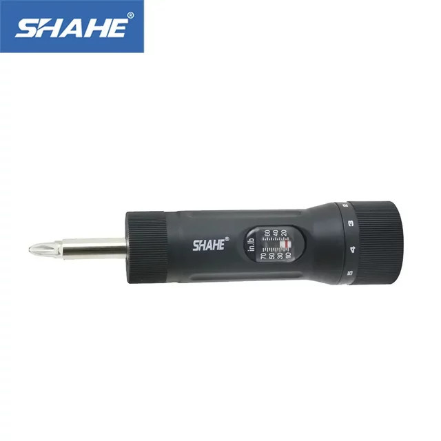 SHAHE Einstellbarer Drehmomentschraubendreher 1/4 Zoll Antrieb mit 10-teiligem Bit-Set, Schwarz, 10-70 In/lb Präzisionsmessung - Bild 1