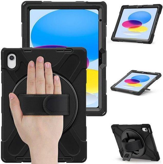 eSTUFF CHICAGO Schutzhülle für Apple iPad 10.9 Zoll (10. Generation) aus Polycarbonat und Silikon in Schwarz - Bild 1