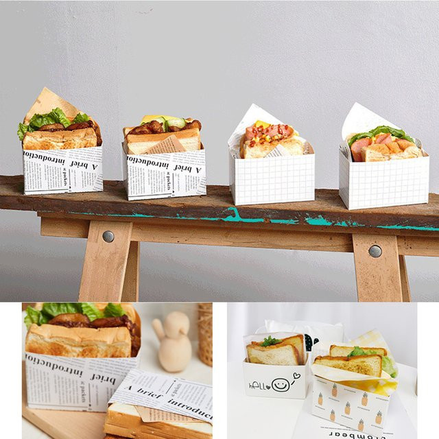 50 Stück SuddleWendel Kraftpapier Verpackungsboxen für Sandwich und Burger in Braun - Bild 1