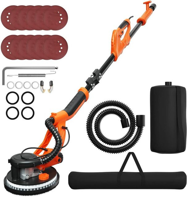 GOFLAME Trockenbauschleifer mit Staubsammelsystem in Schwarz-Orange, 750 W, 800-1750 U/min, Durchmesser: 225 mm - Bild 1