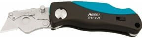 Hazet Mini-Klappmesser 2157-2 mit Feststellklinge und Clippunkt in Schwarz und Hellblau - Bild 2