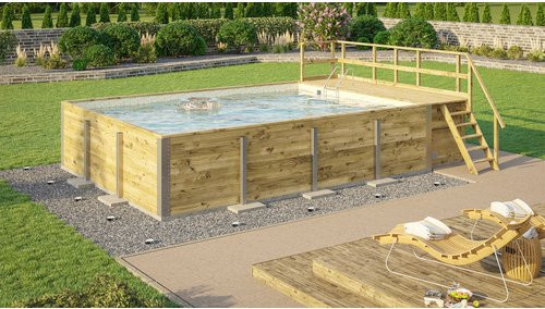 WEKA Massivholzpool 595 Aufstellpool in Sand Mix, B/H/L: 416 x 116 x 644 cm - Bild 1