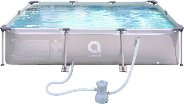 Avenli Stahlrahmenpool rechteckig in Grau, B/H/L: 208 x 66 x 300 cm - Bild 1