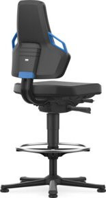 Bimos Arbeitsdrehstuhl Nexxit Skintec in Blau mit Fußring und Sitzhöhenverstellung - Bild 1