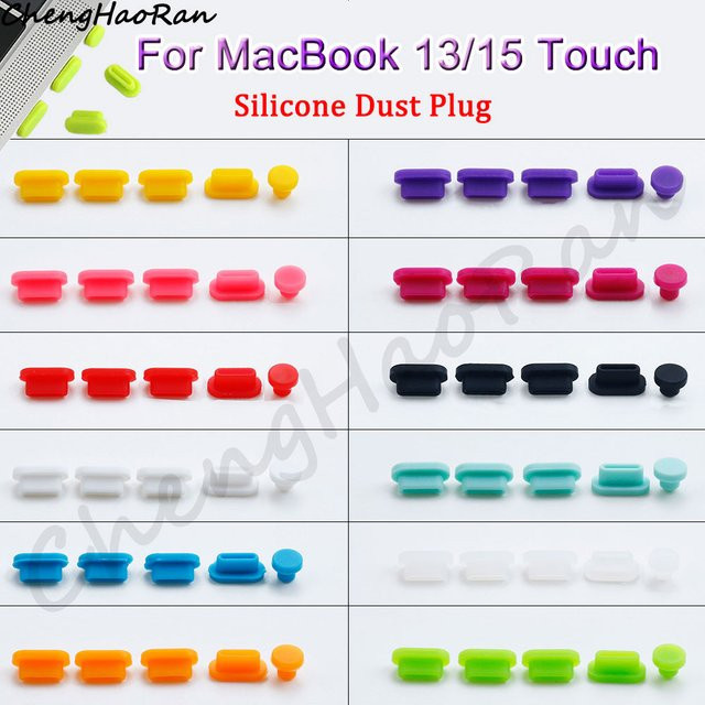 5er-Set Silikon Anti-Staub-Schutzabdeckungen für Apple MacBook Pro 13/15 A1706 A1707 A1708 in Weiß - Bild 1