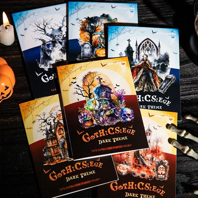 Mr. Paper Magic Castle Witch Aufkleber, 5 Blatt pro Packung, dekorative Halloween Sticker für Scrapbook, Notizbuch und Handyhüllen, Mehrfarbig - Bild 1