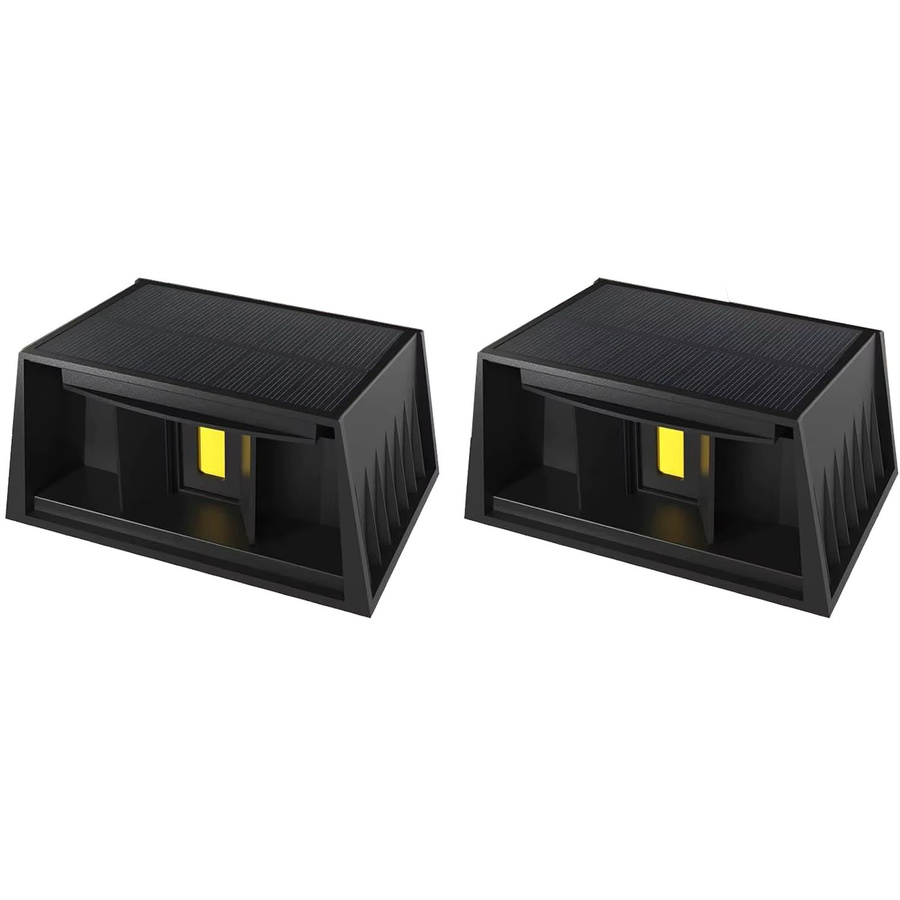 T-SUNRISE Solar-Wandleuchte Set in Schwarz mit warmweißem Licht 3000 K für Garten, Veranda und Außenbereich mit Up-and-Down-Abstrahlwinkel - Bild 7
