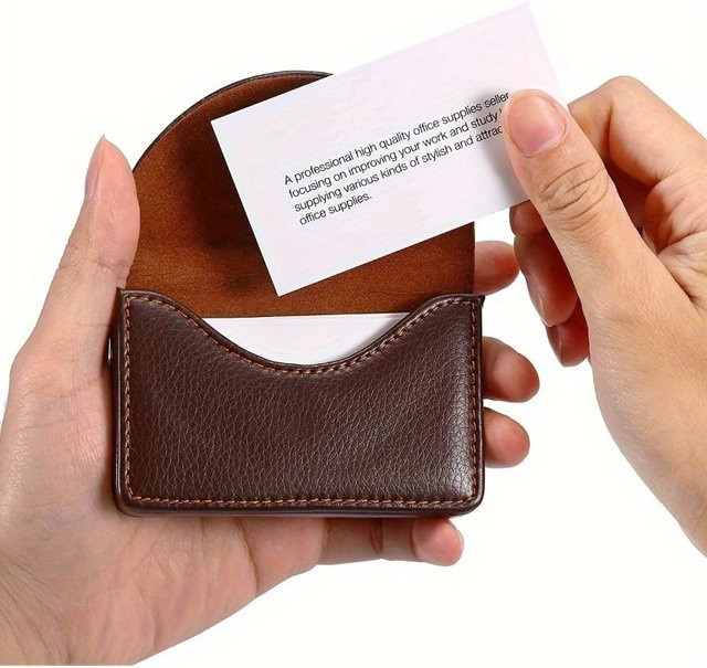Magnetisches Visitenkartenetui als Memo-Holder für Damen und Herren in Schwarz und Braun - Bild 1