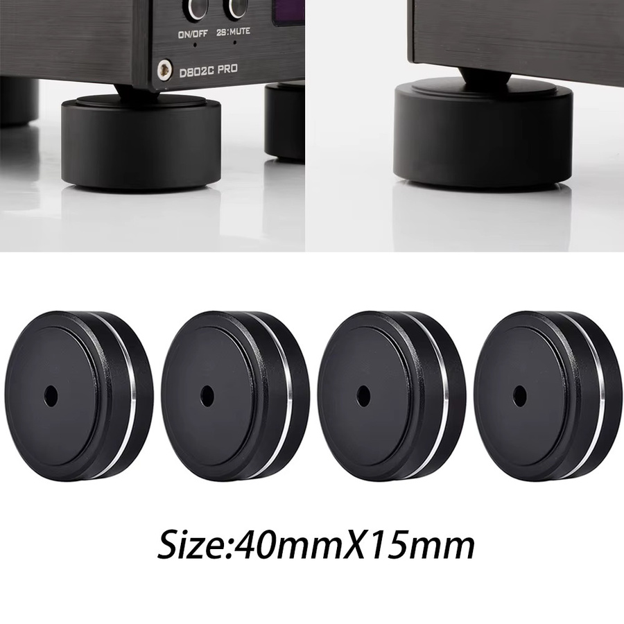 Preffair Lautsprecherfüße aus Aluminiumlegierung für HIFI, AMP und Plattenspieler, 4er-Set, Durchmesser: 40 mm, Höhe: 15 mm, Farben: Gold, Silber, Schwarz - Bild 3