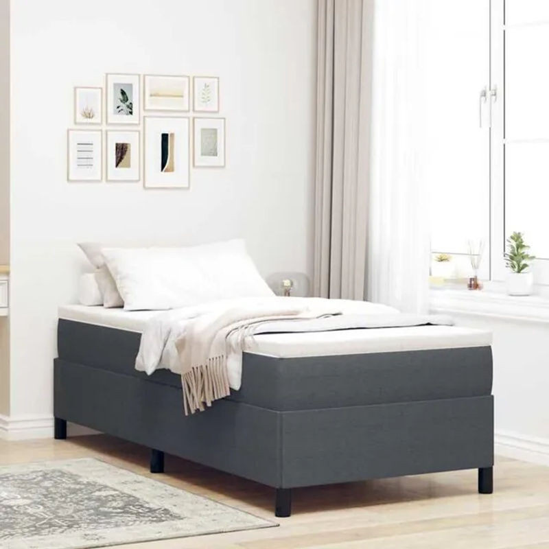 Vidaxl Polsterbett aus Cordstoff in Anthrazit, B/T/H: 90 x 200 x 35 cm - Bild 1