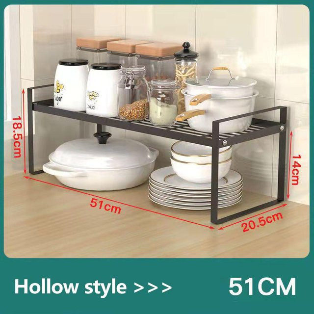 WTEMPO Gewürzregal aus Metall für die Küche in Schwarz, Breite: 51 cm - Bild 1