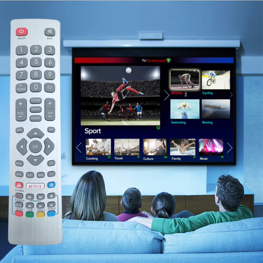 Ersatz-IR-Fernbedienung für Sharp Aquos TVs in Silber, kompatibel mit den Modellen SHWRMC0115, SHWRMC0121, DH-2086 und DH-2087 - Bild 4