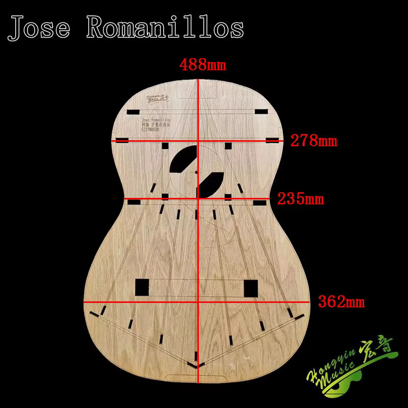 HUATOOL Acryl-Schablone für die Klangbalken-Positionierung bei klassischen Gitarren, transparent - Bild 2