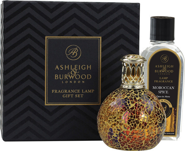 Ashleigh & Burwood Duftlampen Geschenkset Golden Sunset in Gold mit Moroccan Spice Duftöl und Tealight - Bild 1