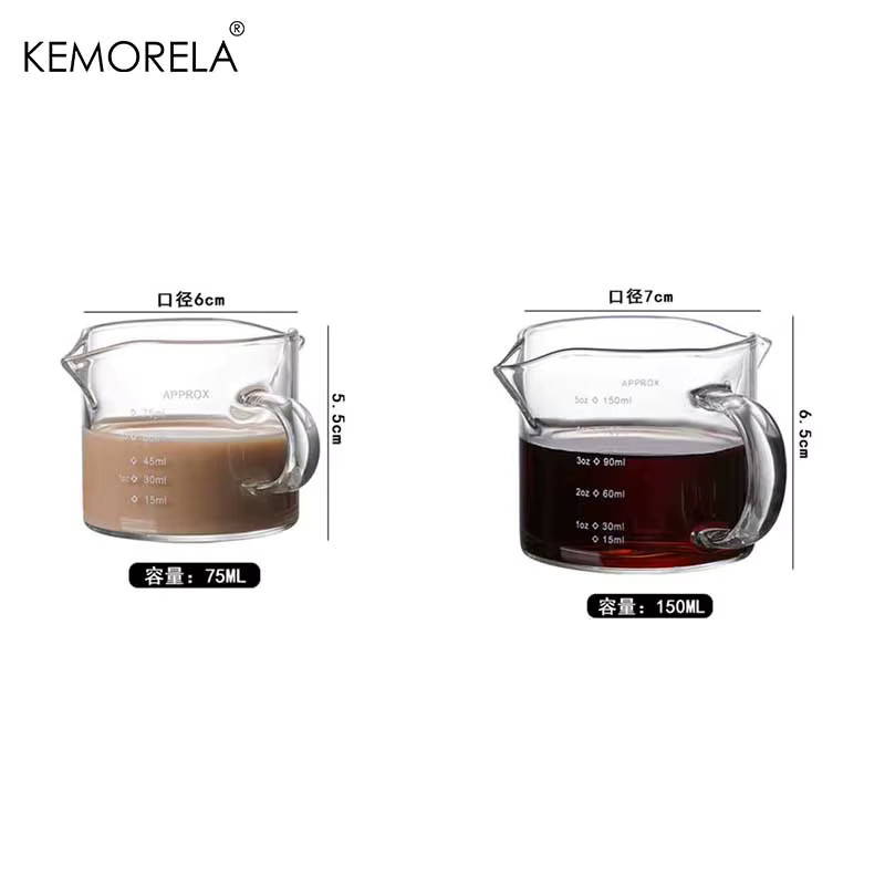 KEMORELA Glas Messbecher mit Griff und Skala, transparent, 150 ml - Bild 3