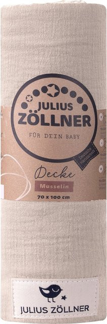 Julius Zöllner Babydecke Musselin aus Baumwolle in Sand, B/H: 70 x 100 cm - Bild 1