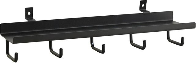 Denpanels Regal mit 5 Haken für Akustikpaneele aus Stahl in Schwarz Matt, Breite: 30 cm, Tiefe: 7,2 cm - Bild 1