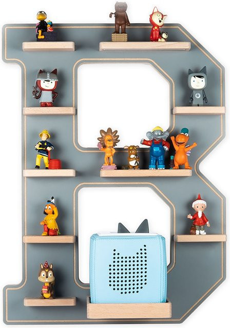 BOARTI Kinderregal Buchstabe B aus Holz als Wandregal für Toniebox und Figuren mit Magneteinsätzen, H x B x T: 54 x 41 x 19 cm - Bild 1