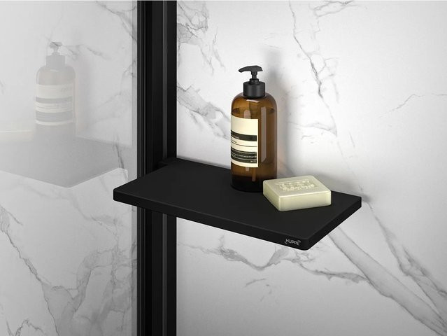 Hüppe Duschablage Select+ Schwarz matt aus Aluminium, Wandmontage, Breite: 110 cm - Bild 1