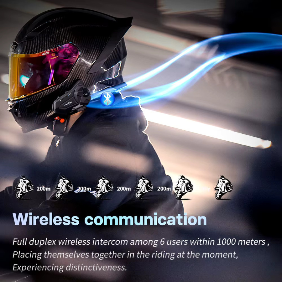 Freedconn R1 Pro Bluetooth Motorrad Intercom Helm Headset mit WiFi App und Dash Cam DVR in Schwarz - Bild 4