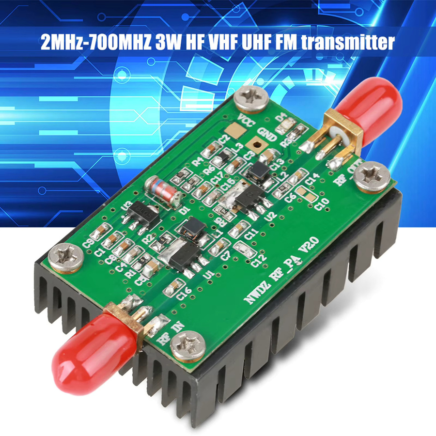 Breitband RF Power Verstärker für HF VHF UHF FM Sender, 2 MHz-700 MHz, 3 W, Grün - Bild 2
