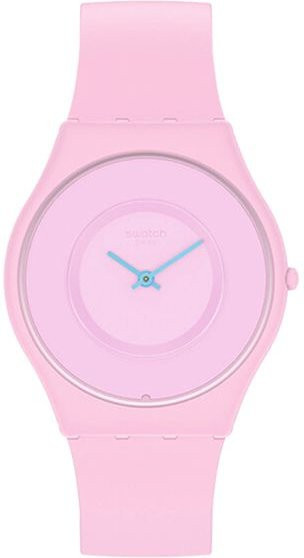Swatch Armbanduhr, Quarz, Bio-Keramik, 34 mm, Silikonband, Rosa, Herren - Bild 1