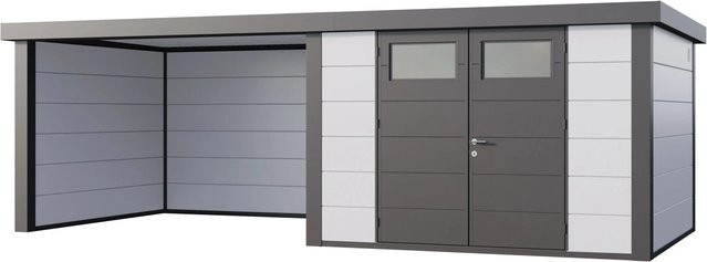 Telluria Gerätehaus Classico mit Lounge L Links in Weiß, B/H/T: 662 x 219 x 318 cm - Bild 1