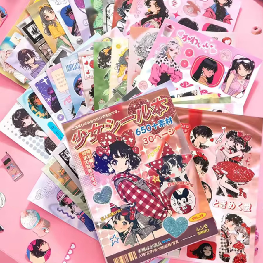 Millennium Memories Stickerbücher im japanischen Stil mit niedlichen Cartoons, 30 Stück, Multicolor, DIY-Material für Scrapbooking - Bild 2