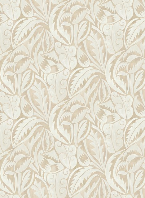 Osborne & Little Tapete Carta da parati Dufy Leaf in Beige mit Leinenstruktur - Bild 1