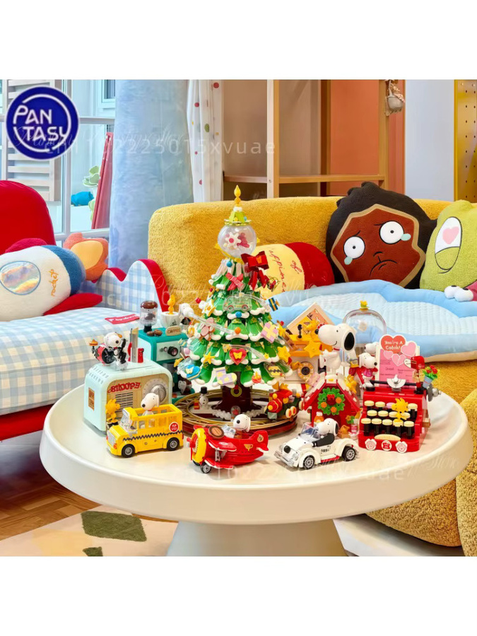 Pantasy Snoopy Weihnachten Bausteine, Modell Ornament, Rot, Bunt / Mehrfarbig - Bild 2