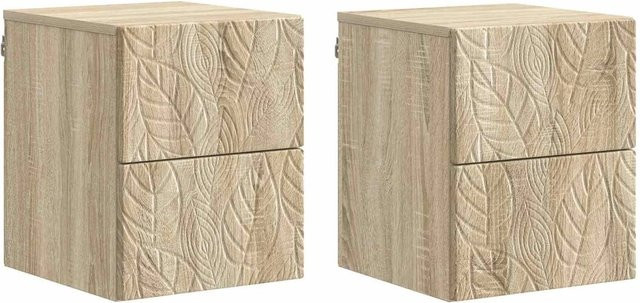 vidaXL Wandmontierter Nachttisch 2er-Set Sonoma-Eiche B/T/H: 34,5 x 33 x 40 cm - Bild 1