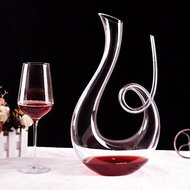 Personalisiertes Kristallglas Dekanter-Set für Rotwein, transparent, 1,5 l - Bild 1