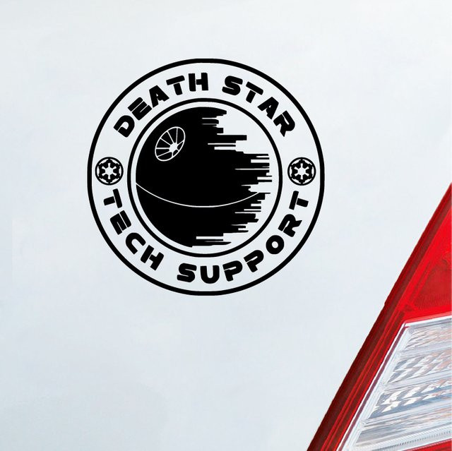 Hot Toys Space Death Star Tech Support Vinyl-Kunststicker in Weiß für Auto, Fenster, Laptop und Wasserflasche - Bild 1