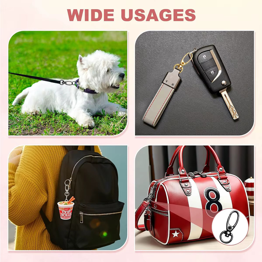 Goldene drehbare Karabinerverschlüsse aus Metall mit ovalem Ring für DIY-Handwerk und Schlüsselanhänger - Bild 2
