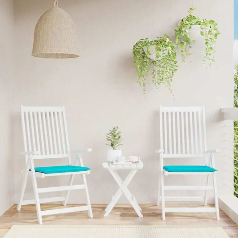 Vidaxl Gartenstuhl-Kissen Set aus Stoff in Blau, 2 Stück, quadratisch, B/B/H: 50 x 50 x 4 cm - Bild 1