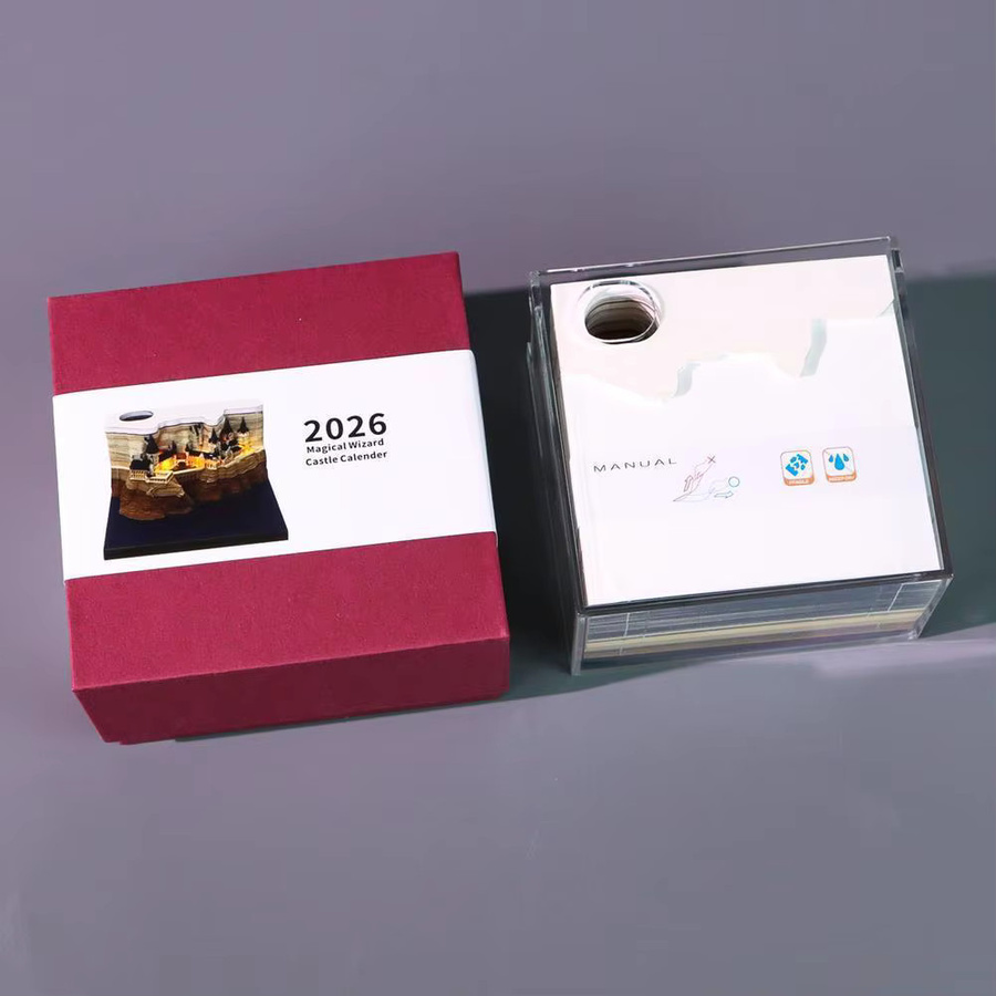 3D-Pop-Up-Kalender 2026 mit LED-Leuchten und abreißbarem Notizblock in Multicolor - Bild 5