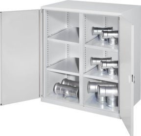 Kappes Schwerlastbeistellschrank Mod. 75 in Grau mit Doppelwandtüren, 4 Fachböden und Schubladen, B/T/H: 60 x 60 x 111 cm - Bild 1