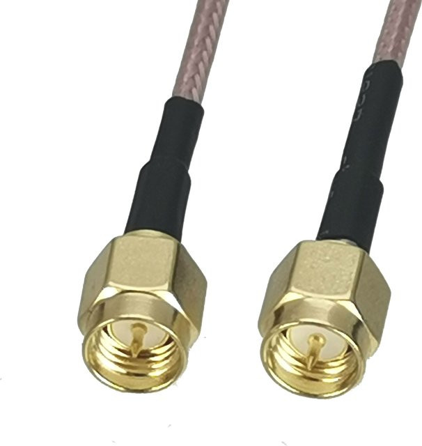 RG316 SMA Stecker auf SMA Stecker HF Koaxial Jumper Pigtail Kabel in Gold, Länge: 1,22 m bis 5 m - Bild 1