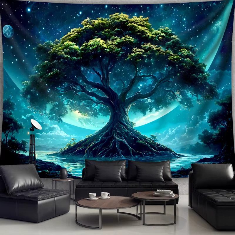 VIKAMA Wandteppich Traumbaum des Lebens, abstrakte Wanddekoration in Multicolour, B/H: 60 x 40 cm - Bild 3