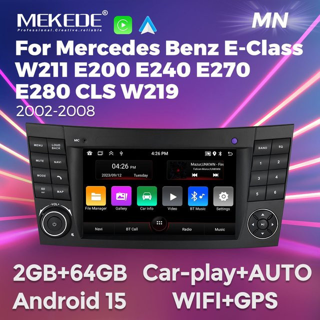 MEKEDE Multimedia Smart-Autoradio mit 64G für Mercedes Benz E-Klasse W211 und W219 in Schwarz - Bild 1