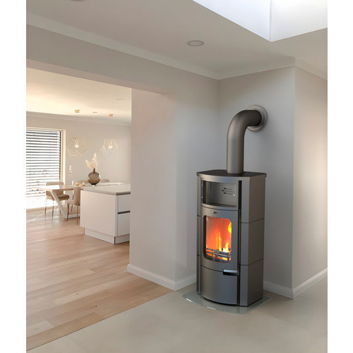 THERMIA Kaminofen Prestige aus Stahl in Grau mit 7 kW Leistung - Bild 2