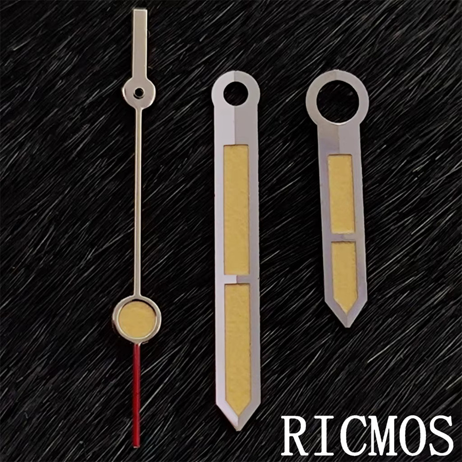 RICMOS Uhrzeiger, Gelb, Grün leuchtend, Edelstahl, Silber, Unisex - Bild 2