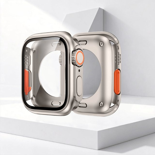 TINUORA Hülle für Apple Watch, Silikon, Silber, Unisex - Bild 1